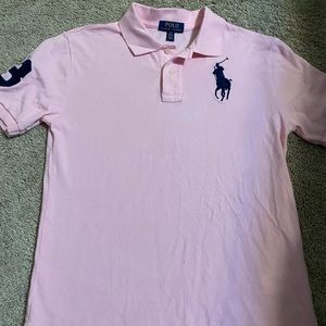 Polo Ralph Lauren Boys 14/16 big pony collared shirt pink